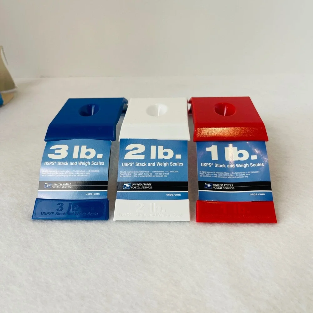 USPS Stack and Weigh Scales Red White Blue Shipping‎ Scale Set 1-6 lbs Capacity